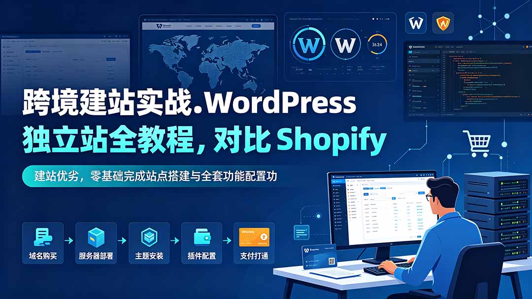 （19546期）跨境建站实战：WordPress 独立站全教程，对比 Shopify 建站优劣，零基础完成站点搭建与全套功能配置-知享资源网