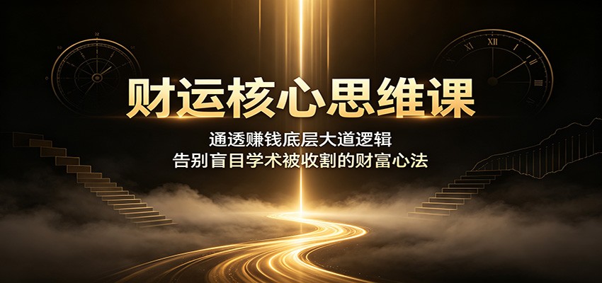 财运核心思维课：通透赚钱底层大道逻辑，告别盲目学术被收割的财富心法-知享资源网