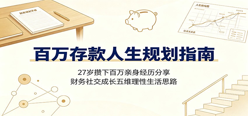 百万存款人生规划指南：27岁攒下百万亲身经历分享，财务社交成长五维理性生活思路-知享资源网