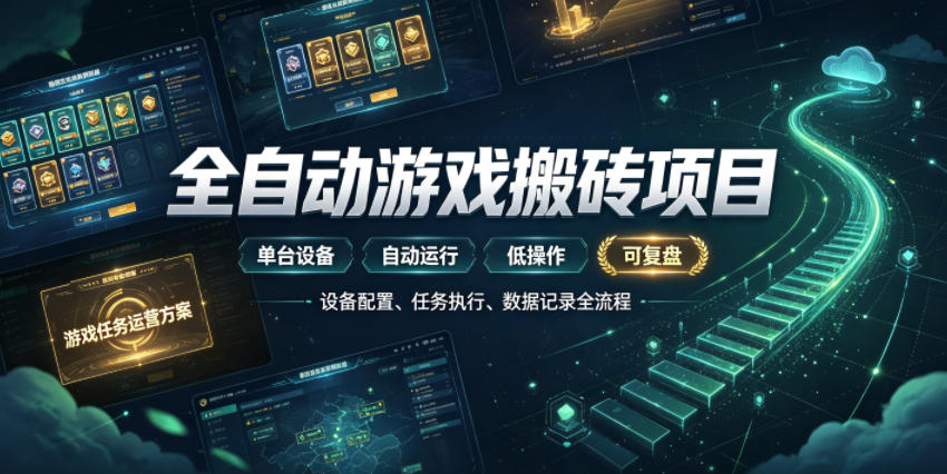 实现全自动游戏搬砖躺賺，每日稳定收益千元，近几年最稳，一台设备就能做！【揭秘】-知享资源网