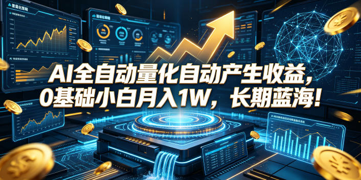 AI全自动量化自动产生收益，0基础小白月入1W，长期蓝海！【揭秘】-知享资源网