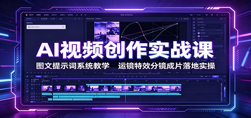 AI视频创作实战课：图文提示词系统教学，运镜特效分镜成片落地实操-知享资源网