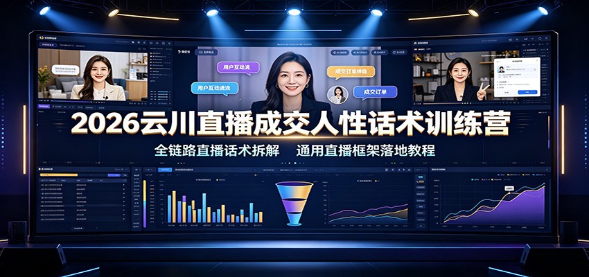 2026云川直播成交人性话术训练营：全链路直播话术拆解，通用直播框架落地教程-知享资源网