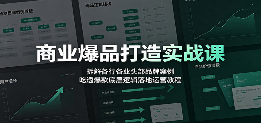 商业爆品打造实战课：拆解各行各业头部品牌案例，吃透爆款底层逻辑落地运营教程-知享资源网