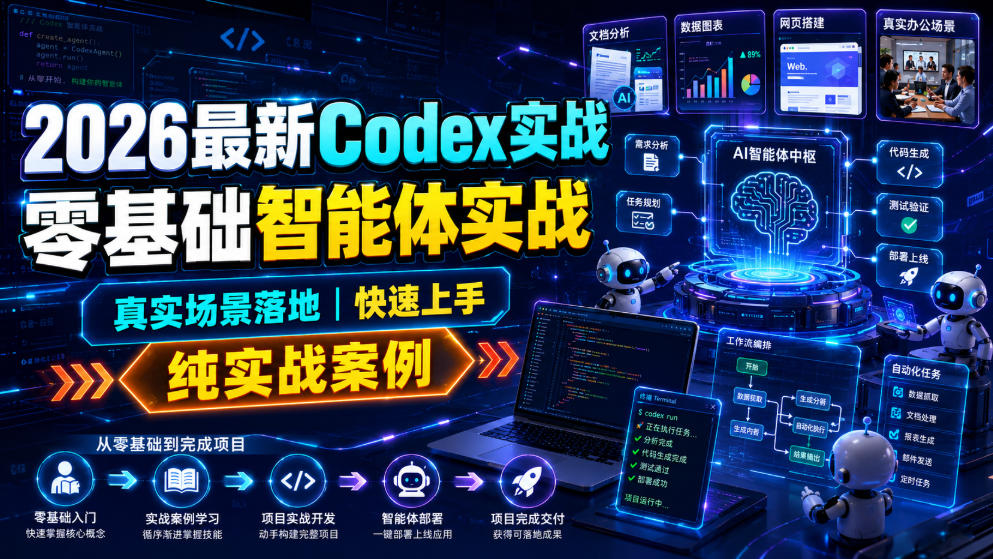 2026最新Codex实战零基础智能体实战，真实场景落地，快速上手，纯实战案例-知享资源网