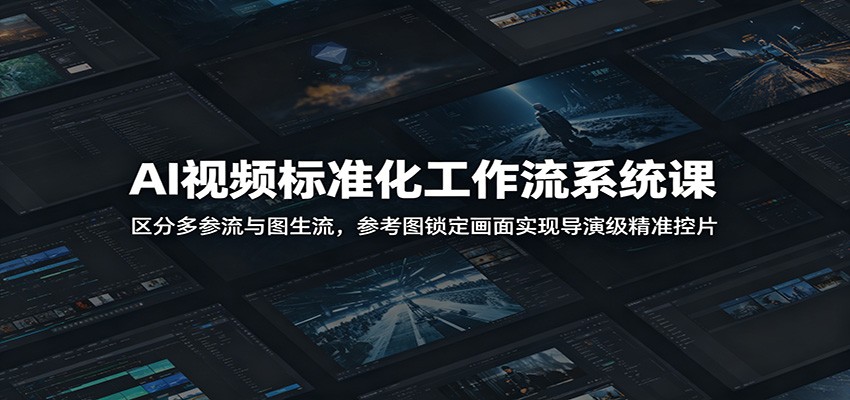 AI视频标准化工作流系统课：区分多参流与图生流，参考图锁定画面实现导演级精准控片-知享资源网