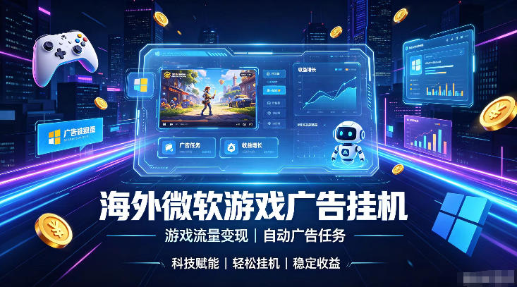 海外游戏广告自动挂G，轻资产海外副业风口，单设备稳定产出500+【揭秘】-知享资源网