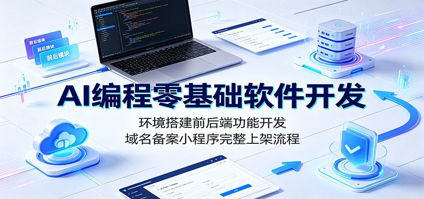 AI编程零基础软件开发：环境搭建前后端功能开发，域名备案小程序完整上架流程-知享资源网