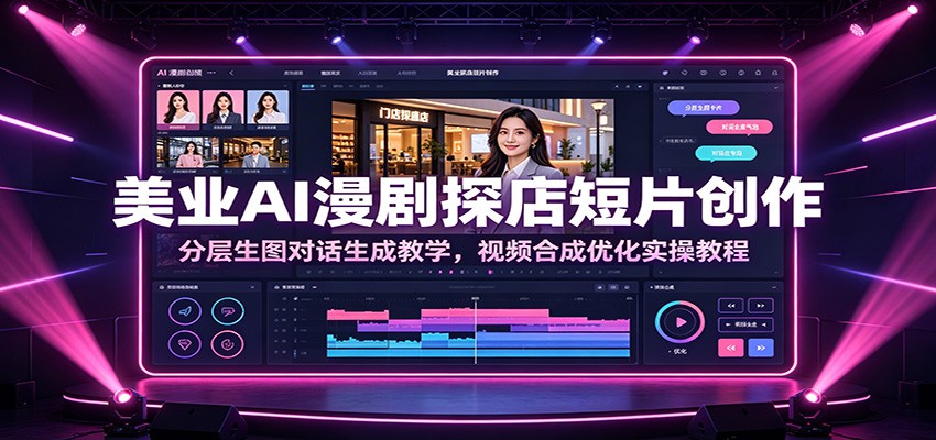 美业AI漫剧探店短片创作：分层生图对话生成教学，视频合成优化实操教程-知享资源网