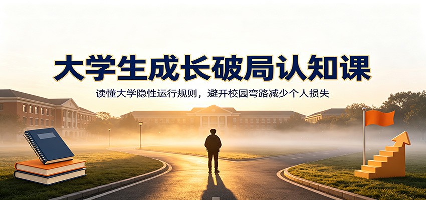 大学生成长破局认知课：读懂大学隐性运行规则，避开校园弯路减少个人损失-知享资源网