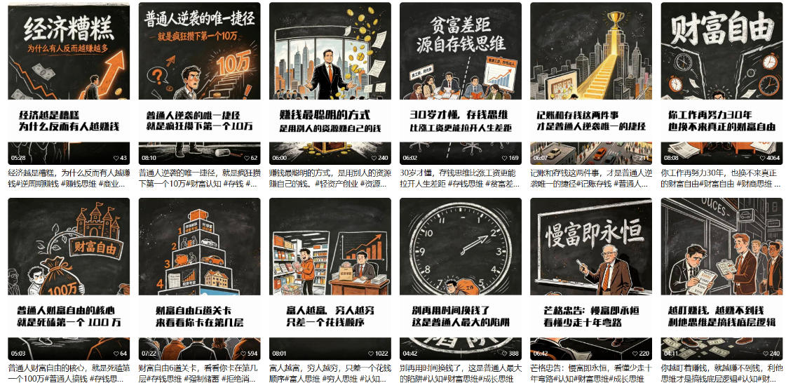 图片[2]-【AI书单】财富书籍图文解读玩法，一键直出，几十条视频，跑出1000单，全流程拆解，新手也可以上手-知享资源网