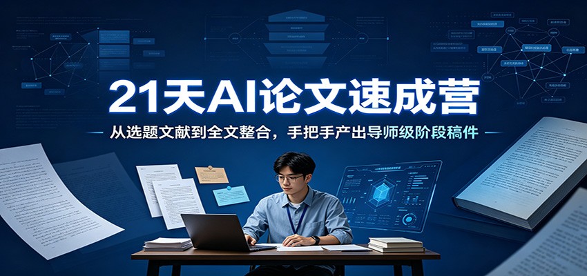 21天AI论文速成营：从选题文献到全文整合，手把手产出导师级阶段稿件-知享资源网