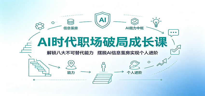 AI时代职场破局成长课：解锁八大不可替代能力，摆脱AI信息茧房实现个人进阶-知享资源网