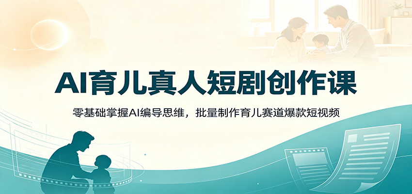 AI育儿真人短剧创作课：零基础掌握AI编导思维，批量制作育儿赛道爆款短视频-知享资源网