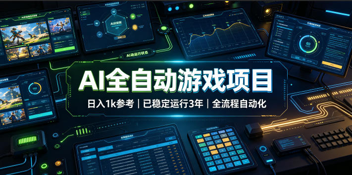 AI全自动游戏项目，日入1k，已稳定运行3年躺賺，全流程自动化！【揭秘】-知享资源网