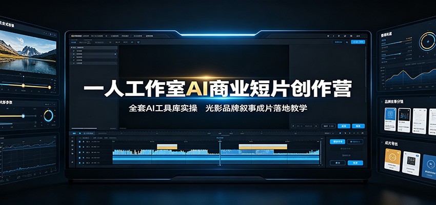 一人工作室AI商业短片创作营：全套AI工具库实操，光影品牌叙事成片落地教学-知享资源网