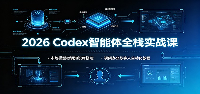 2026 Codex智能体全栈实战课：本地模型微调知识库搭建，视频办公数字人自动化教程-知享资源网