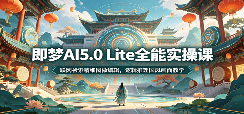 即梦AI5.0 Lite全能实操课：联网检索精细图像编辑，逻辑推理国风画面教学-知享资源网