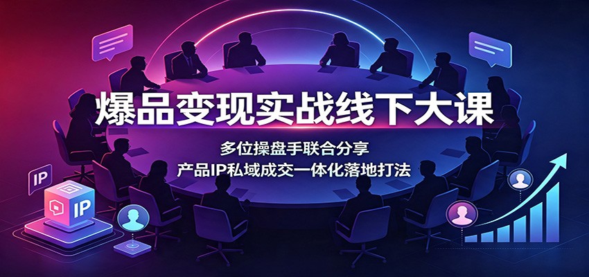 爆品变现实战线下大课：多位操盘手联合分享，产品IP私域成交一体化落地打法-知享资源网