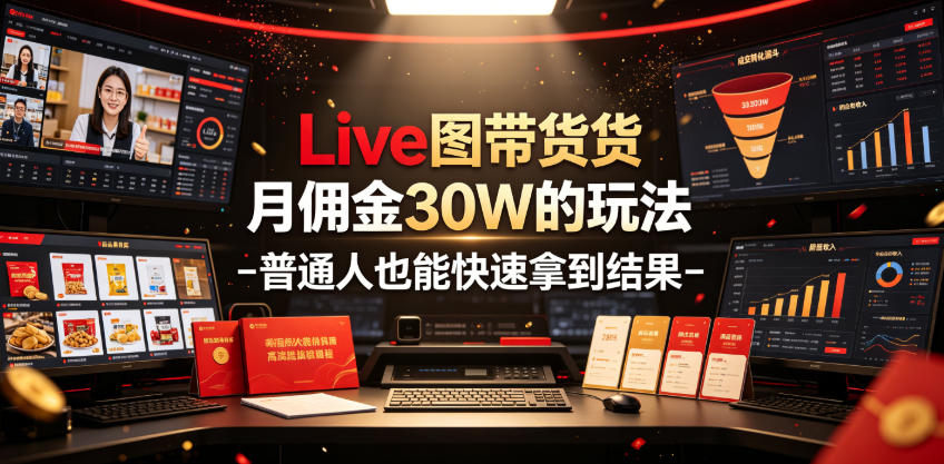 Live图带货月佣金30W的玩法-普通人也能快速拿到结果-知享资源网