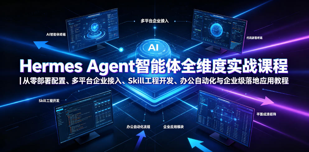 Hermes Agent智能体全维度实战课程｜从零部署配置、多平台企业接入、Skill工程开发、办公自动化与企业级落地应用教程-知享资源网