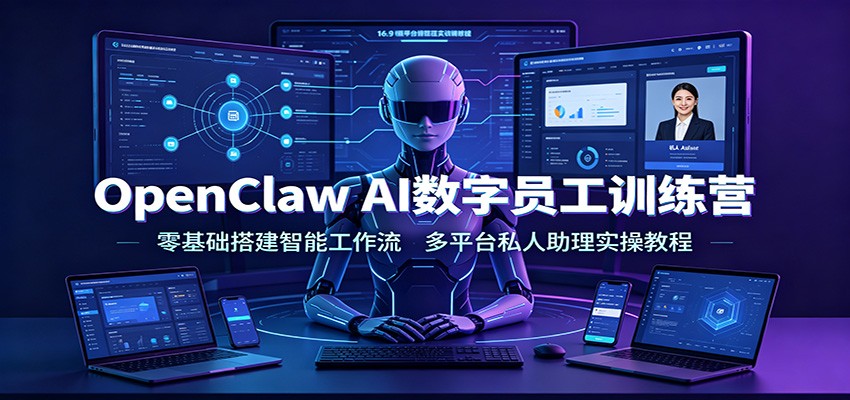 OpenClaw AI数字员工训练营：零基础搭建智能工作流，多平台私人助理实操教程-知享资源网