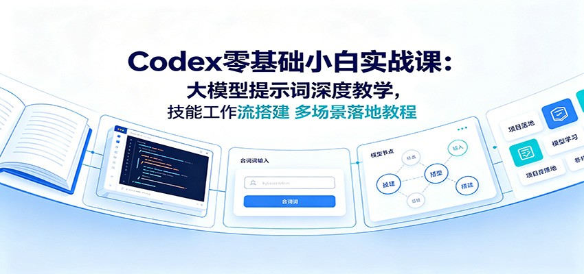 Codex零基础小白实战课：大模型提示词深度教学，技能工作流搭建多场景落地教程-知享资源网