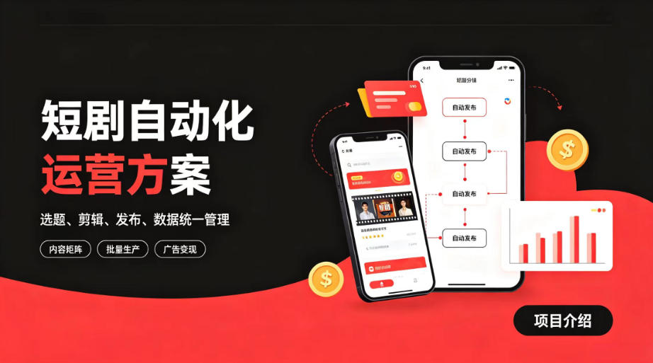 快手全自动短剧矩阵项目｜自动化分发，流量持续变现【揭秘】-知享资源网