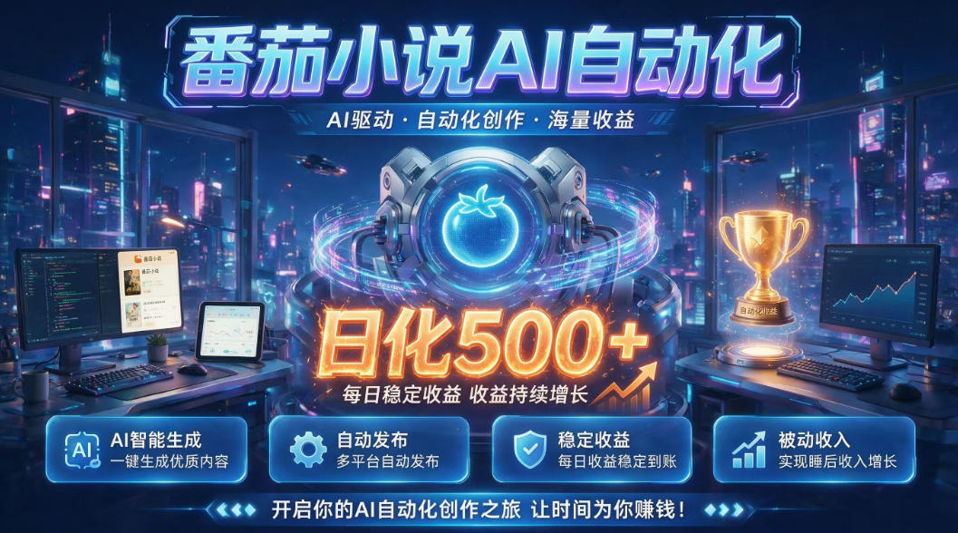 小白可做番茄AI，居家轻创业，每日稳赚500➕，普通人低门槛轻松线上增收【揭秘】-知享资源网