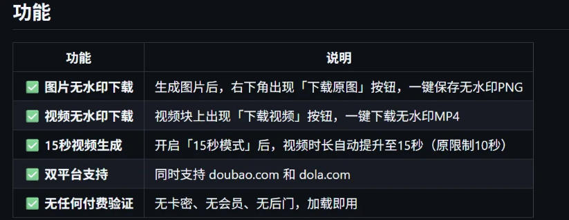 图片[3]-豆包生成15秒视频——浏览器插件，开源免费，纯净无验证，无需任何激活码-知享资源网