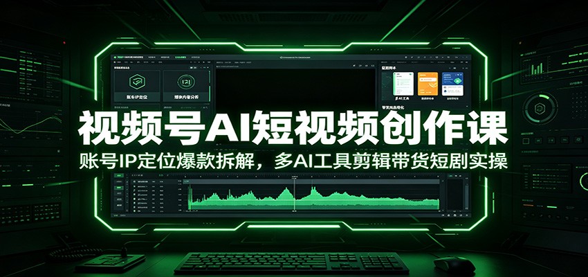 视频号AI短视频创作课：账号IP定位爆款拆解，多AI工具剪辑带货短剧实操-知享资源网