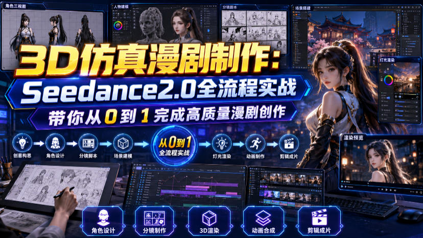 3D仿真漫剧制作：Seedance2.0全流程实战，带你从0到1完成高质量漫剧创作-知享资源网