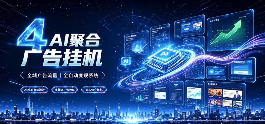 全域广告流量聚合，AI无人挂机稳赚佣金，打造长期稳定被动收入副业-知享资源网