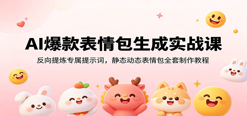 AI爆款表情包生成实战课：反向提炼专属提示词，静态动态表情包全套制作教程-知享资源网