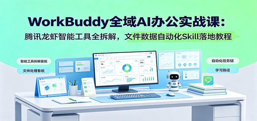 WorkBuddy全域AI办公实战课：腾讯龙虾智能工具全拆解，文件数据自动化Skill落地教程-知享资源网