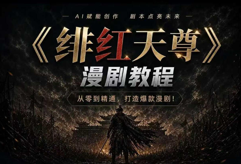绯红天尊AI漫剧系统教程｜从零入门到精通，工具运用+剧本创作+爆款逻辑+提示词素材+镜头剪辑，全套爆款漫剧落地实战课-知享资源网