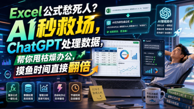 Excel公式愁死人？AI秒救场，ChatGPT处理数据，帮你甩枯燥办公，摸鱼时间直接翻倍【原创双语字幕】-知享资源网