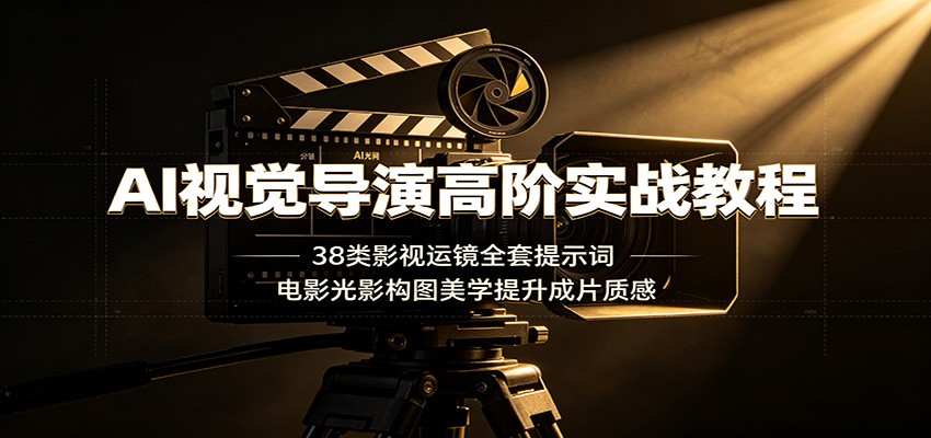 AI视觉导演高阶实战教程：38类影视运镜全套提示词，电影光影构图美学提升成片质感-知享资源网