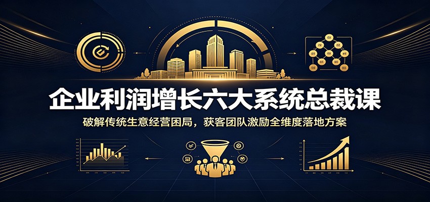 企业利润增长六大系统总裁课：破解传统生意经营困局，获客团队激励全维度落地方案-知享资源网