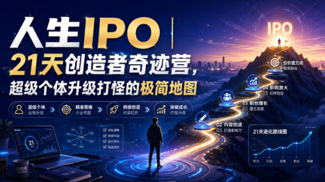 人生IPO︱21天创造者奇迹营，​超级个体升级打怪的极简地图-知享资源网