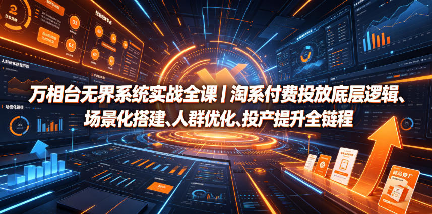 万相台无界系统实战全课｜淘系付费投放底层逻辑、场景化搭建、人群优化、投产提升全链路运营教程-知享资源网