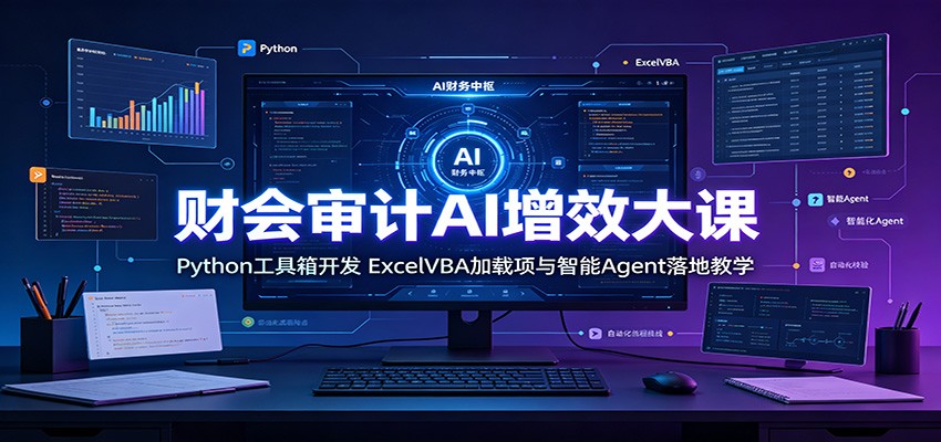 财会审计AI增效大课：Python工具箱开发，ExcelVBA加载项与智能Agent落地教学-知享资源网