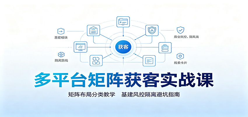 多平台矩阵获客实战课:矩阵布局分类教学,基建风控隔离避坑指南-知享资源网