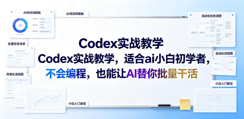 Codex实战教学，适合ai小白初学者，不会编程，也能让AI替你批量干活-知享资源网