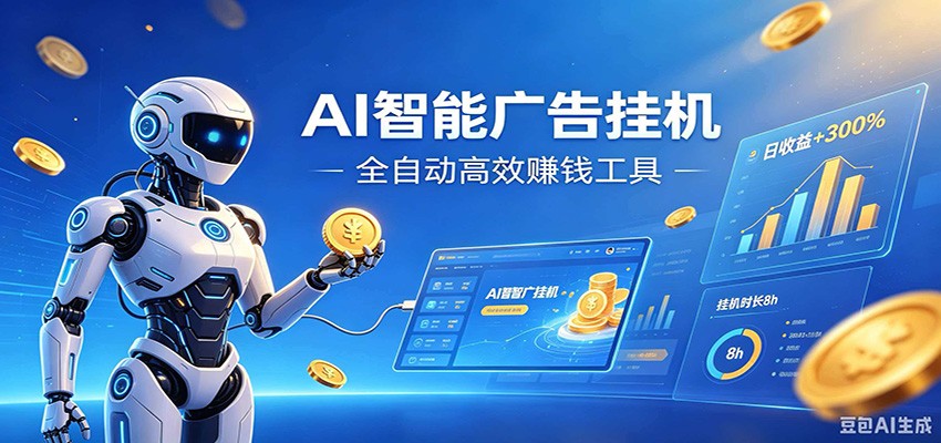 AI智能广告挂机，小白轻松上手，在家自动赚收益-知享资源网
