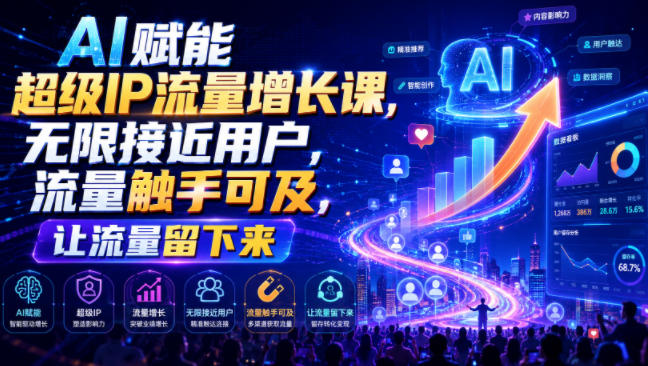 AI赋能超级IP流量增长课，无限接近用户，流量触手可及，让流量留下来-知享资源网