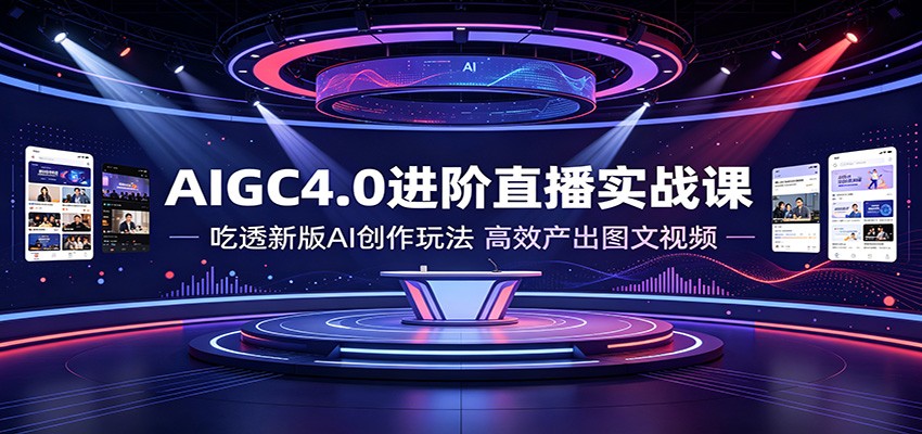 AIGC4.0进阶直播实战课：吃透新版AI创作玩法，高效产出图文视频-知享资源网
