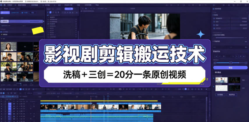 影视剧剪辑搬运技术，洗稿+三创=20分一条原创视频-知享资源网