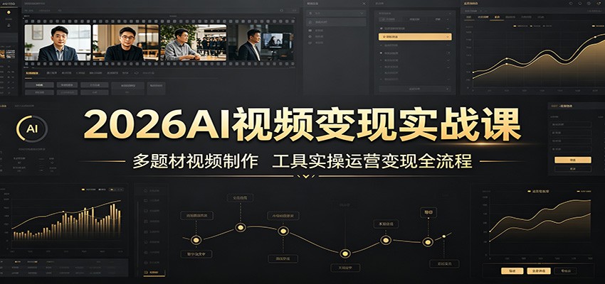 2026AI视频变现实战课：多题材视频制作，工具实操运营变现全流程-知享资源网