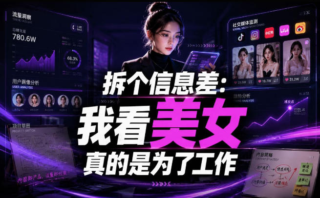 【理直气壮】我给看美女找了一个非常恰当的理由，信息差项目-知享资源网